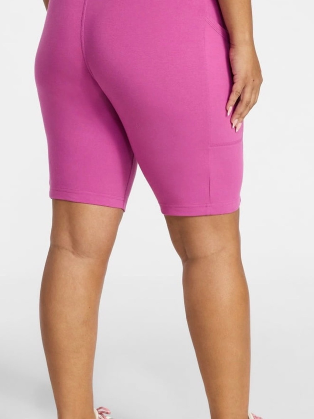 Terra & Sky Women’s Plus Size High-Rise Bike Shorts-Pink NWT! - Picture 2 of 8